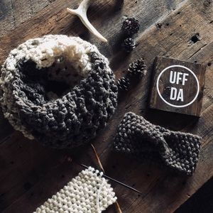 Handmade Headband and Tri-Colored Scarf Set